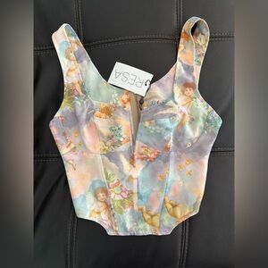 RESA Multicolor Angel Print Crop Top